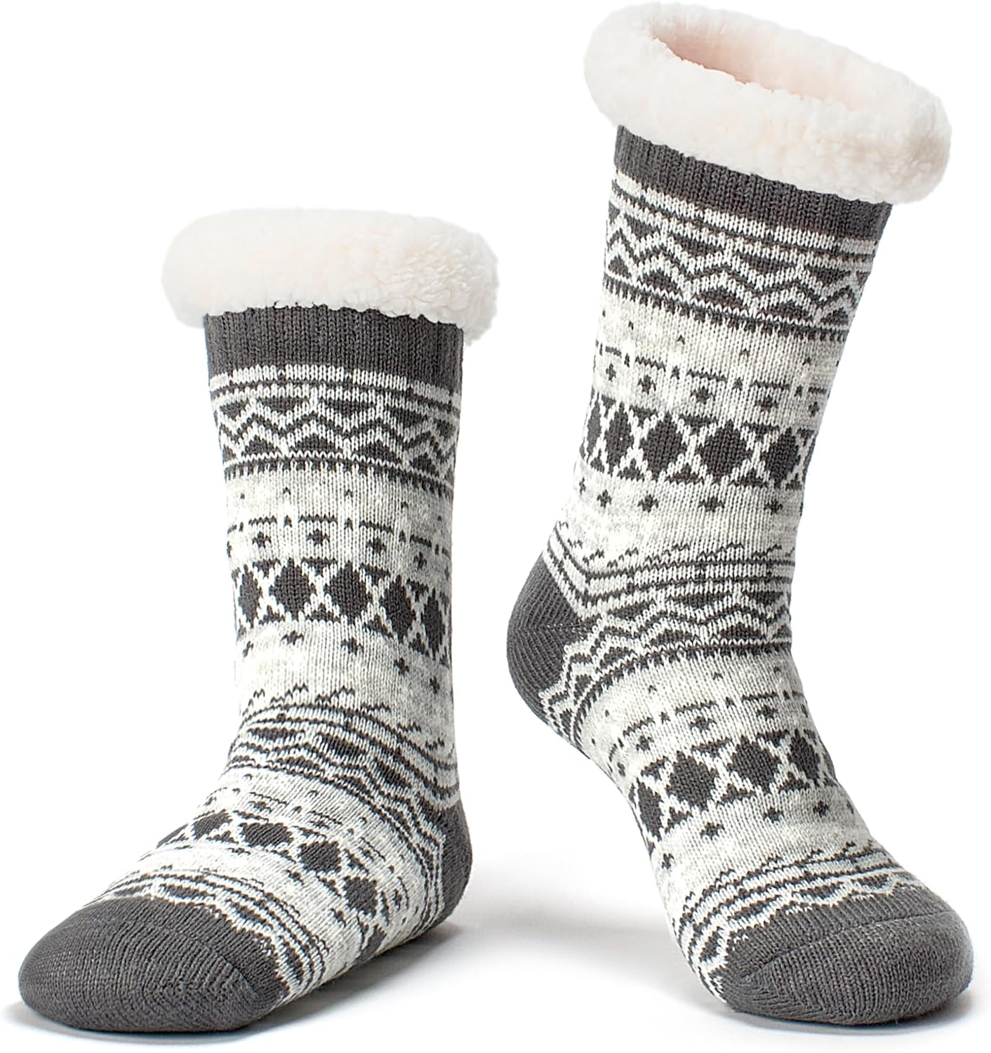 Cozylook Fuzzy Slipper Socks for Women with Grips Warm Cozy Soft Non-Slip Winter Socks Cozy Gift Idea