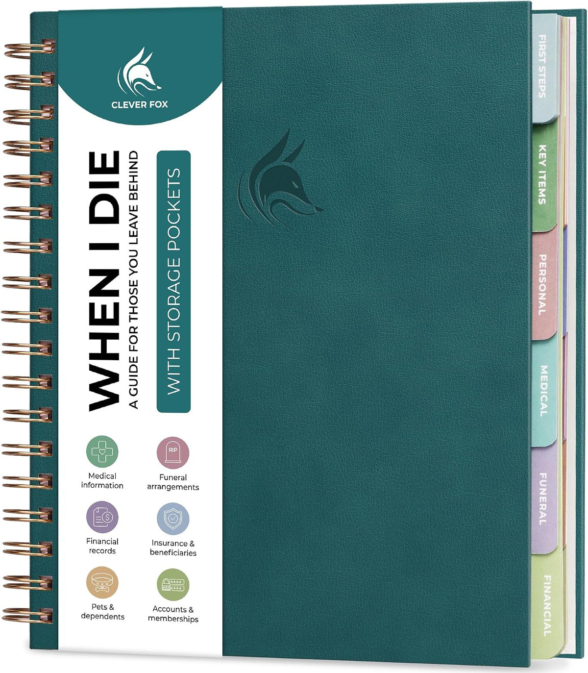 Clever Fox When I Die Organizer Binder Planner, Folders, 8.5x9.5 Smoke Blue