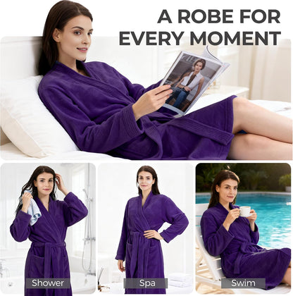 PJGGZ Towel Robe for Women – Soft Absorbent Kimono Bathrobe, Quick-Dry Spa Shower & Hotel Use