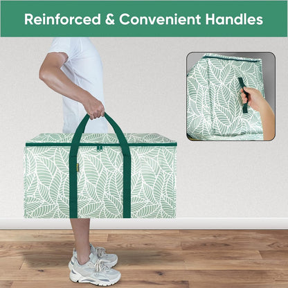 BALEINE Oversized Moving Bags with Reinforced Handles, Heavy-Duty Storage Tote for Clothes, Moving Supplies (Clear)