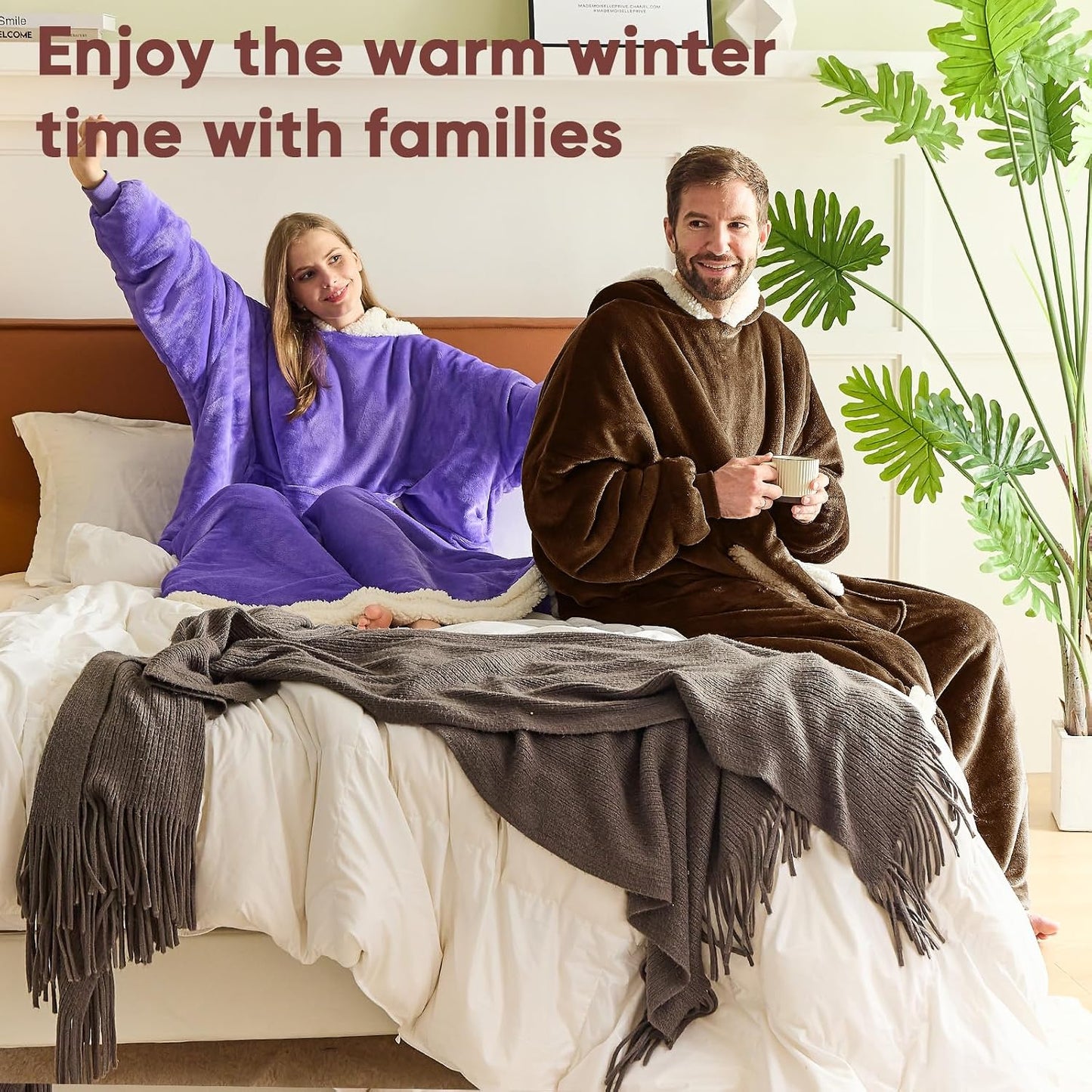yescool Wearable Blanket Hoodie as Christmas Birthday Gifts for Women Mom - Colors B