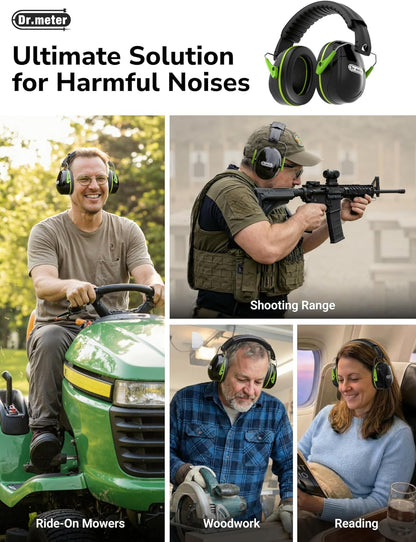 Dr.meter Ear Protection Ear Muffs, Noise Cancelling Headphones for Adults Kids 31dB Earmuffs for Noise Reduction, Hearing Protection for Shooting Gun Range, Mowing, Monster Jam, Sensory, Fireworks