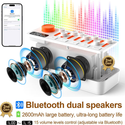 TMEHM 3-in-1 White Noise Machine for Sleep, Bluetooth Speaker, Night Light