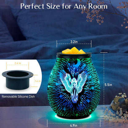 Wax Melt Warmer for Scented Wax- Glass Wax Melter for Home Fragrance with Removable Tray, Essential Oil Warmer Wax Cubes Burner Aroma Night Light for Home Office Bedroom Decor Gifts for Women