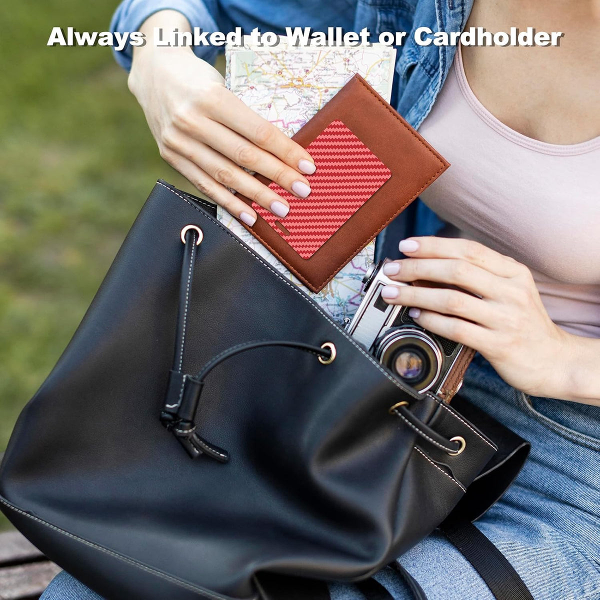 Wallet Tracker Card, Slim Rechargeable Bluetooth Item Locator, Smart Finder Compatible with Apple Find My for Wallet, Luggage, Passport, IP68 Waterproof (iOS Only) (Carbon Fiber Black)