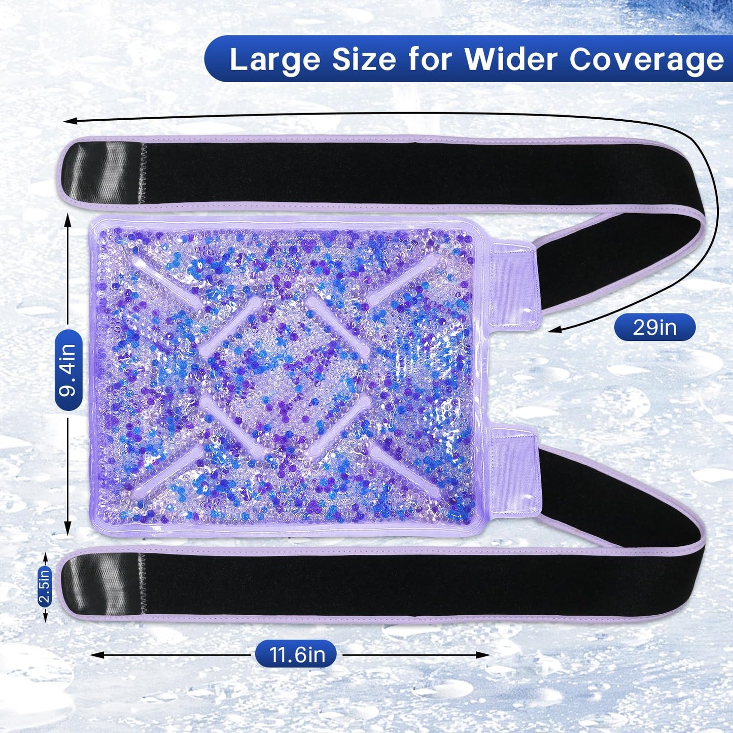 Knee Ice Pack Wrap for Pain Relief Reusable Gel Ice Wrap for Leg Injuries Swelling Knee Replacement Post-Surgery Recovery Adjustable Cold Compression Therapy Wrap for Arthritis