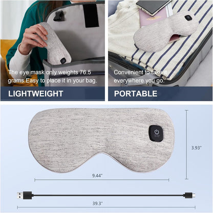 Heated Eye Mask Cordless, Warm Eye Compress for Dry Eyes Stye Blepharitis Chalazion MGD Eye Treatment, Heat Therapy to Unclog Gland, Soothe Tired and Sore Eyes (Gray)