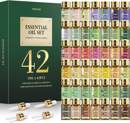 FUHITIM Essential Oil Set, Premium Essential Oils Gift Set 42x5 ML (0.17oz)