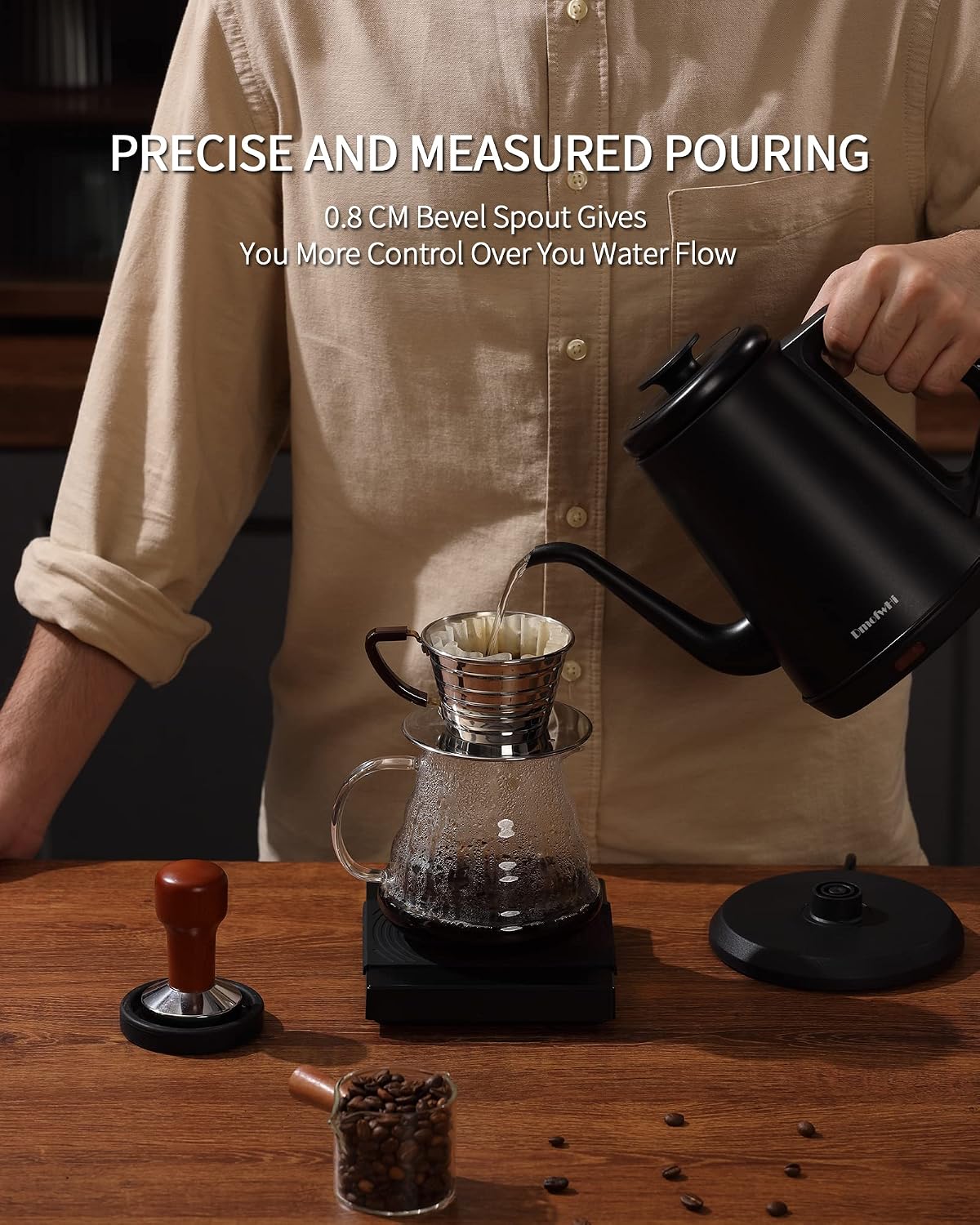DmofwHi Gooseneck Electric Kettle(1.0L), 100% Stainless Steel BPA Free Classic Pour Over Coffee Kettle | Tea Kettle - Green
