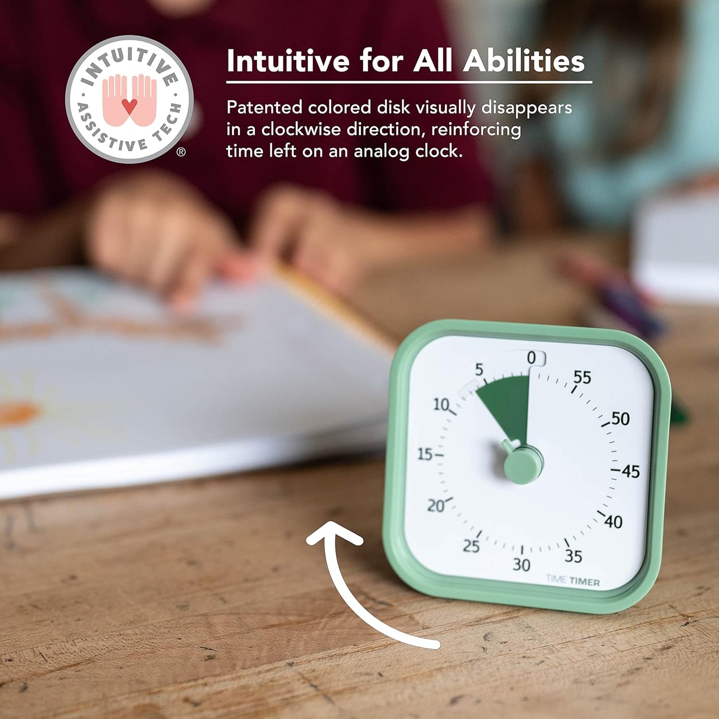 Time Timer MOD 60-Minute Visual Timer, Home Edition, Silent Operation, Study Tool for Homeschool and Office Use (Pale Shale)