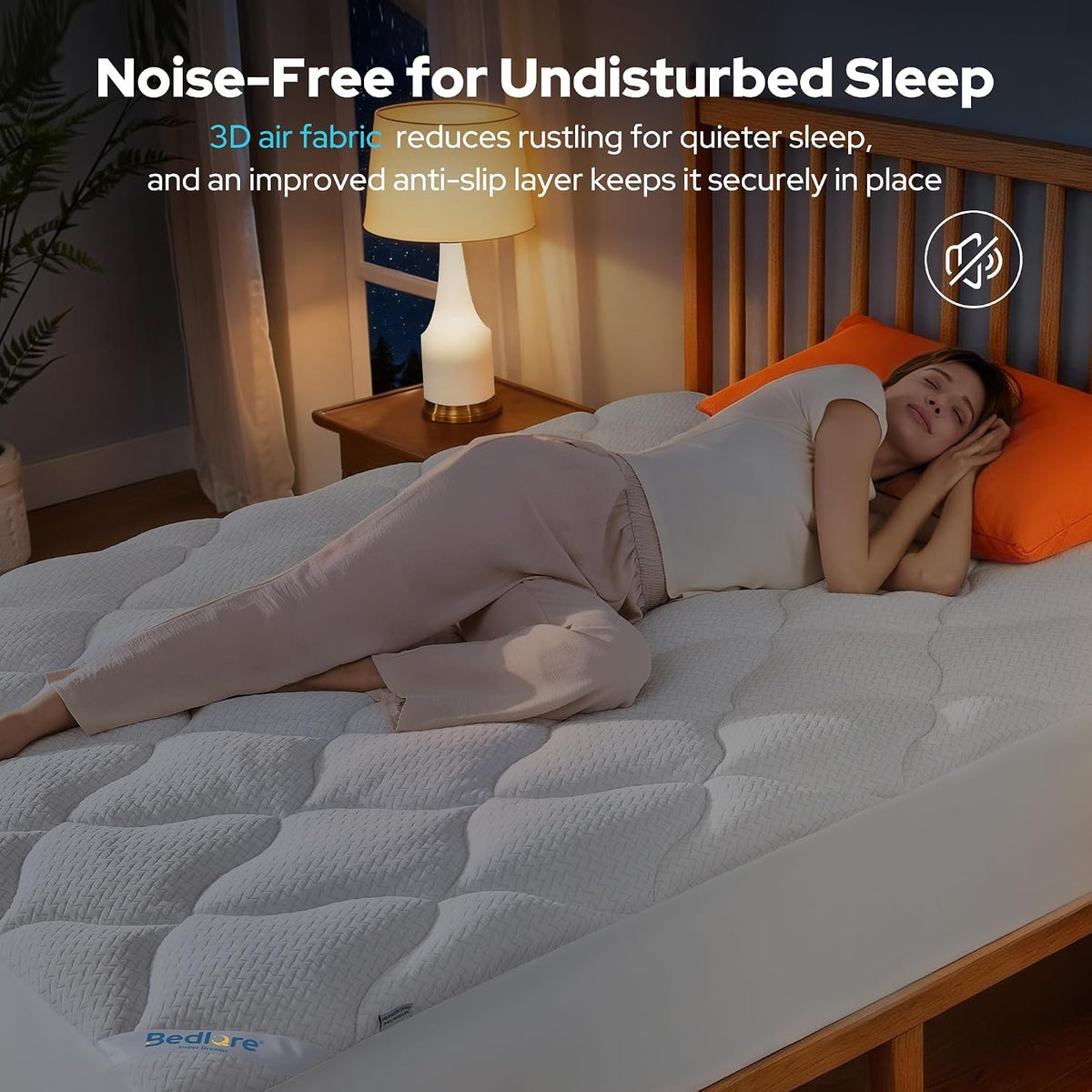 BEDLORE Waterproof Queen Mattress Pad, Breathable Mattress Protector with 6-18 Inch Deep Pocket, Quilted Fitted Mattress Topper Bed Cover, Noiseless & Machine Washable