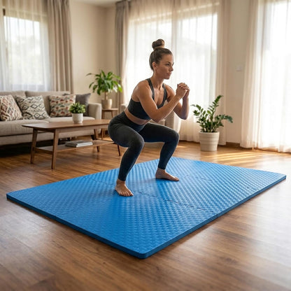 BalanceFrom Puzzle Exercise Mat 1/2" Thick, EVA Interlocking Foam Floor | Tiles for Home Gym, Mat for Home Workout Equipment, Floor Padding for Kids, Black, 24 in x 24 in x 1/2 in, 144 Sq Ft-36 Tiles