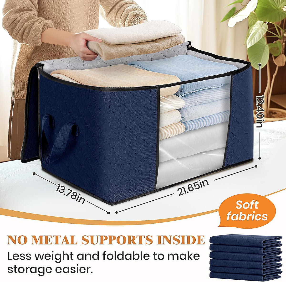 Fab totes Storage Bags for Clothes Blanket Storage Bins with Lids