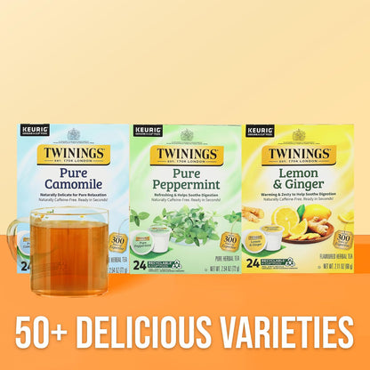 Twinings Pure Peppermint Herbal Tea K-Cups for Keurig, 24 CT Box (1 Pack)