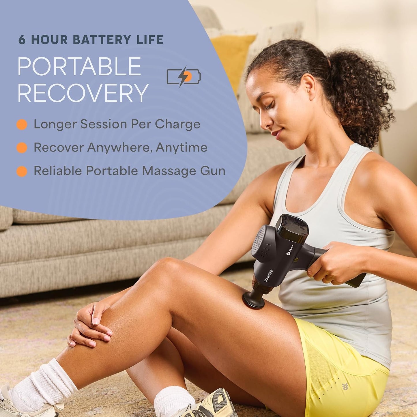 LifePro SonicPro Massage Gun Deep Tissue with Heat — Percussion Massager Gun 10 Speeds 9 Heads — Muscle Massager for Athletes Back, Legs, Arms