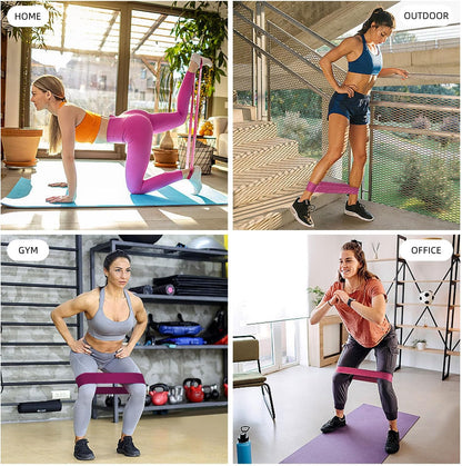 Resistance Loop Exercise Bands for Home Fitness, Yoga Pilates, Stretching, Strength Training, and Physical Therapy - Elastic Bands Set Workout Bands for Women&Men (5pcs Set)