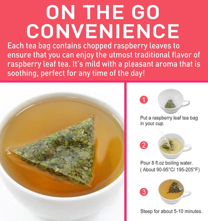 Olvvla - Raspberry Leaf Tea Bags - 1.5g X 50 Count - Red Raspberry Leaves