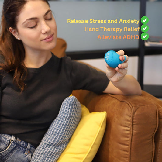 Yogi Stress Ball with Finger Grip Strap – Stress Balls for Adults & Kids, Squishy Ball Stress Relief Toy, Squeeze Ball for Anxiety, Sensory Toys & Fidget Ball for Hand Therapy