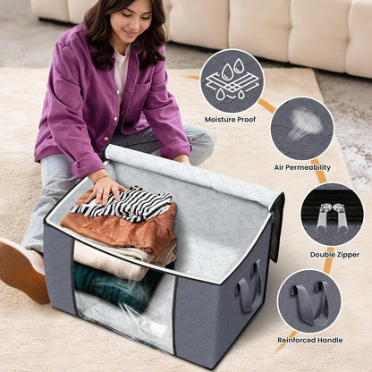 Fab totes Storage Bags for Clothes Blanket Storage Bins with Lids