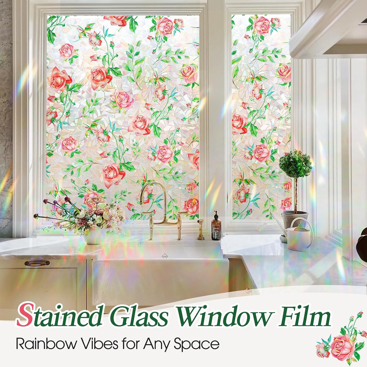 Coavas Blackout Window Privacy Film, Geometric Pattern, 11.8" x 78.7"