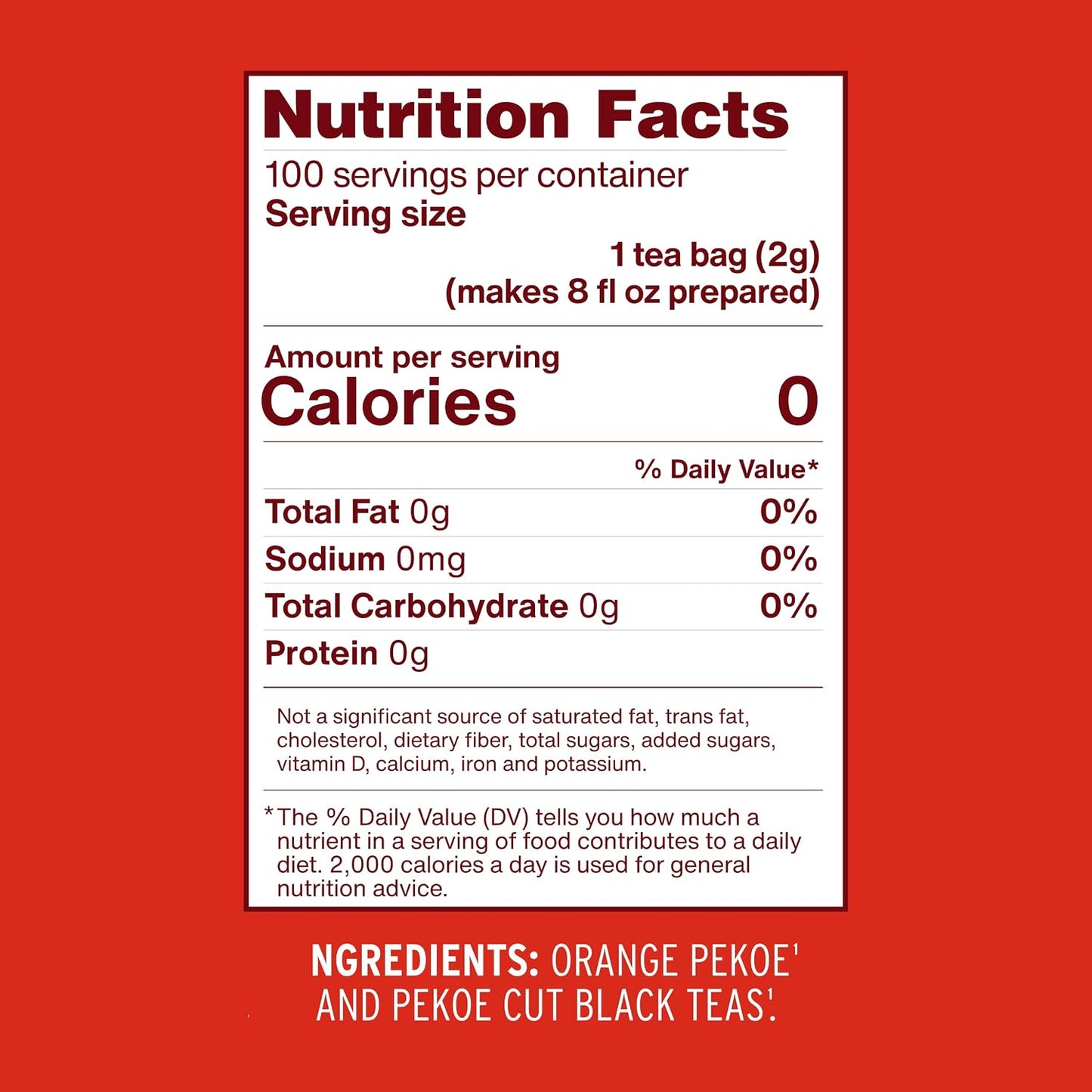 Luzianne Unsweetened Hibiscus Iced Tea Bags, Family Size, 22ct Box (Pack of 6)