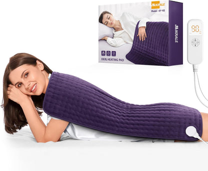 Heating Pad for Back Pain Relief, Extra Large 17"x33" Electric Heat Pad with 6 Heat Settings, 4 Timers, Auto Shut-Off - Machine Washable for Neck Shoulder Cramps, Christmas Gift for Women Mom Wife
