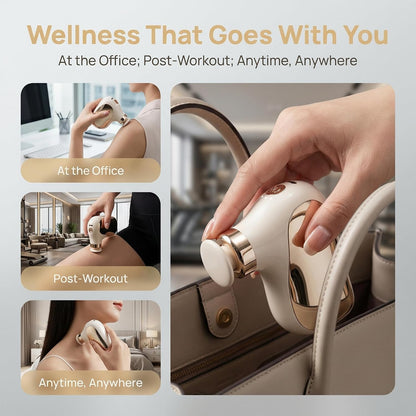 Mini Massage Gun, Portable Deep Tissue Percussion Muscle Massager for Pain Relief, Quiet Handheld Device for Neck, Shoulder, Back, Leg, 4 Speeds & Long Battery Life, Travel-Friendly Gift