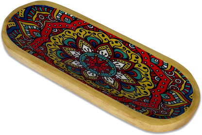 Bless-International Traditional-Handmade-Tray-Burner Wooden-Trat-Incense-Stick-Holder Ash-Catcher-Stand for-Aromatherapy-Meditation-Yoga 11x4x1.22 Inches (Wooden Tray)