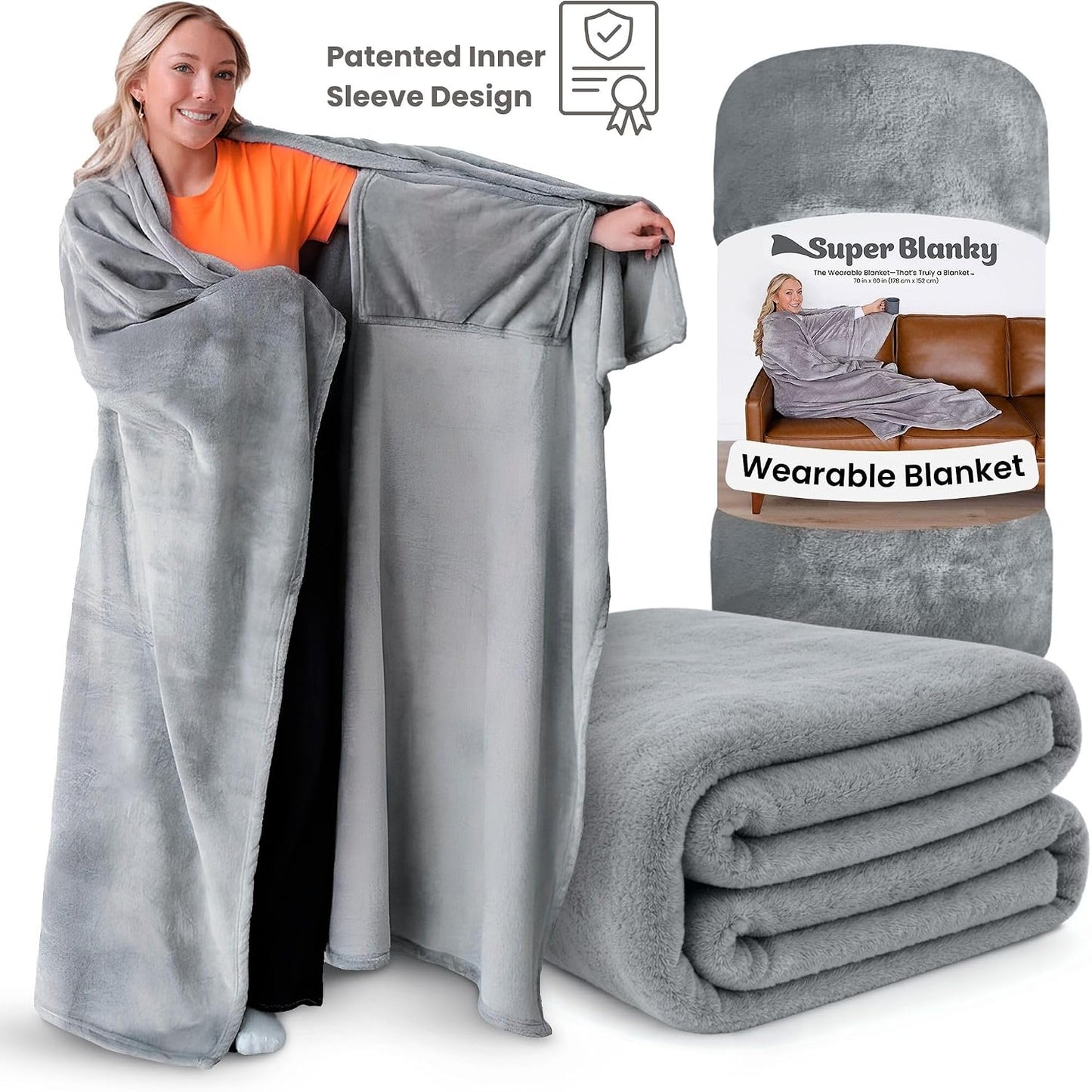 Super Blanky Wearable Blankets for Women & Men, Graduation Day Gift for Her, Cozy Gifts for Women, Wife Birthday Gifts Ideas
