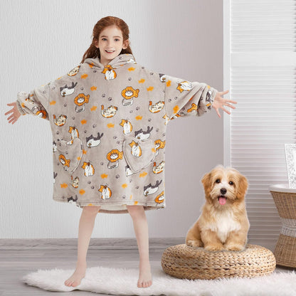 Fiosnow Glow in the Dark Unicorn Blanket Hoodies for Kids 6-13YR Oversize Wearable Blanket Hoodies for Boys Girls Teens
