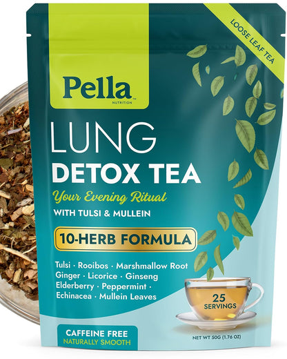 Pella Nutrition Lung Detox Caffeine-Free Loose Leaf Tea - 25 Servings