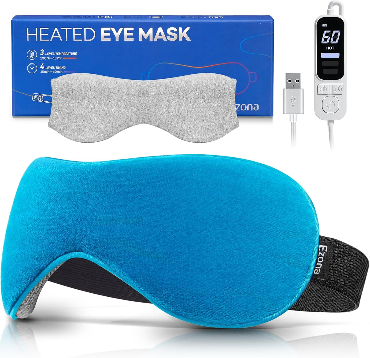 Ezona Heated Eye Mask, Warm Eye Compress Mask for Dry Eyes