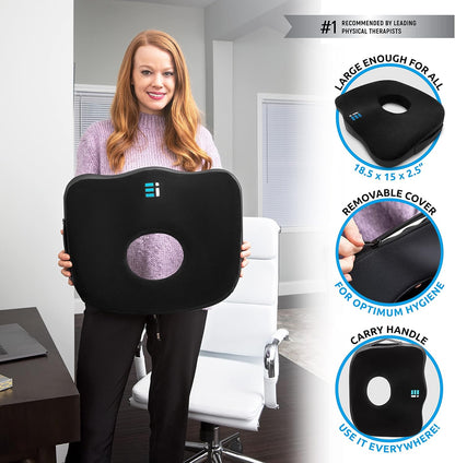 PT ENDORSED Donut Pillow for Tailbone Pain Relief Cushion - Coccyx & Hemorrhoid Pillow for Sitting - Donut Seat Cushion for Pressure Relief, Prostate, Postpartum, Pressure Sores, Lifting Cushions