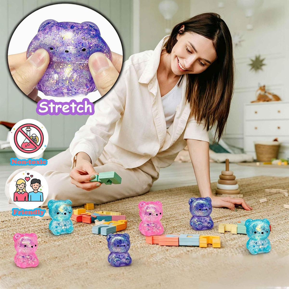 ZTATU Gummy Bear Squishy Stress Balls for Adults Collectible Figurines