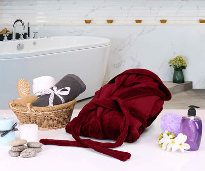 NY Threads Premium Womens Robe with Hood, Plush Fleece Long Bath Robe for Women, Fluffy Soft Women's Bathrobe