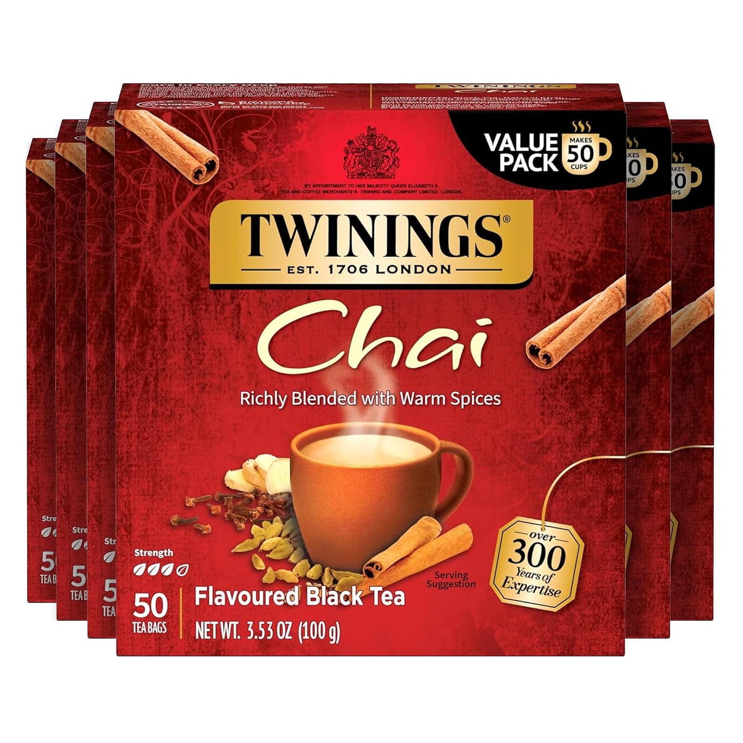 Twinings Camomile, Honey & Vanilla Herbal Tea Individually Wrapped Bags, 20 Count (Pack of 6), Naturally Caffeine-Free, Enjoy Hot or Iced, 120 Teabags