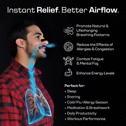 Nasal Strips for Snoring & Sleeping (60 PK) - Nose Strips for Breathing - Deviated Septum Tape & Sinus Congestion Relief for Adults - Improve Sleep Quality, Energy and Productivity, Lessen Snoring