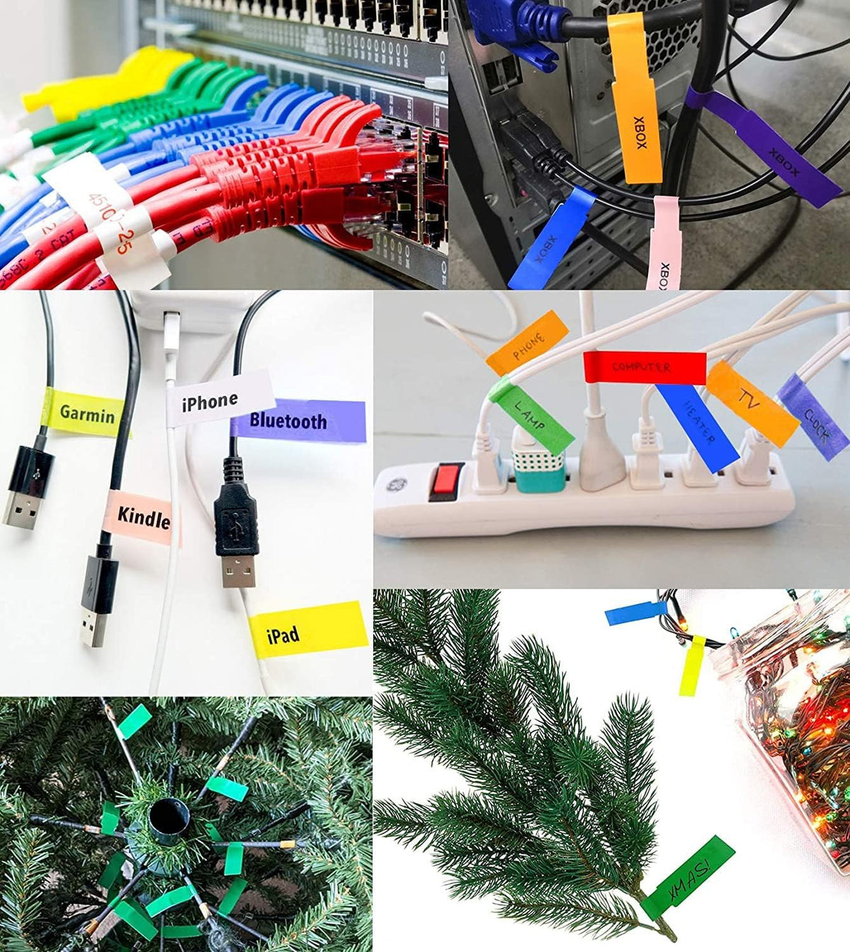 300 Pcs Cable Labels, JIQEZNL Premium 10 Colors Wire Labels Electrical