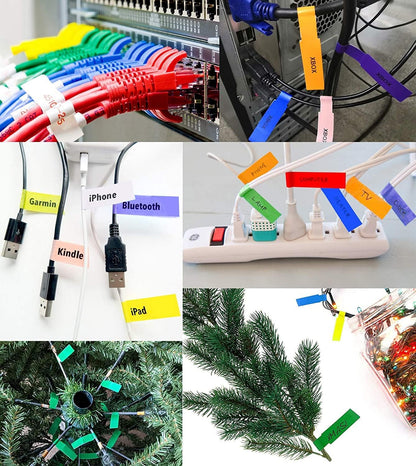 300 Pcs Cable Labels, JIQEZNL Premium 10 Colors Wire Labels Electrical