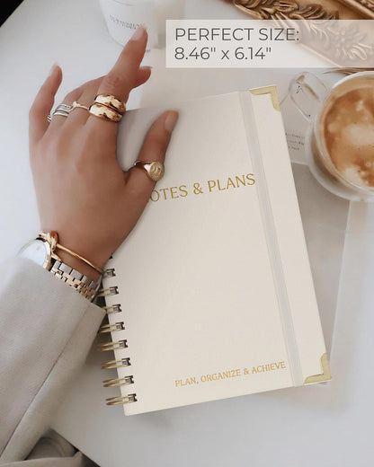 ZICOTO Aesthetic Daily Planner And Notebook With Hourly Schedule - Aesthetic Spiral To do List Notepad For Work/Home to Organize Tasks And Appointments - Stylish School/Office Supplies Book For Women