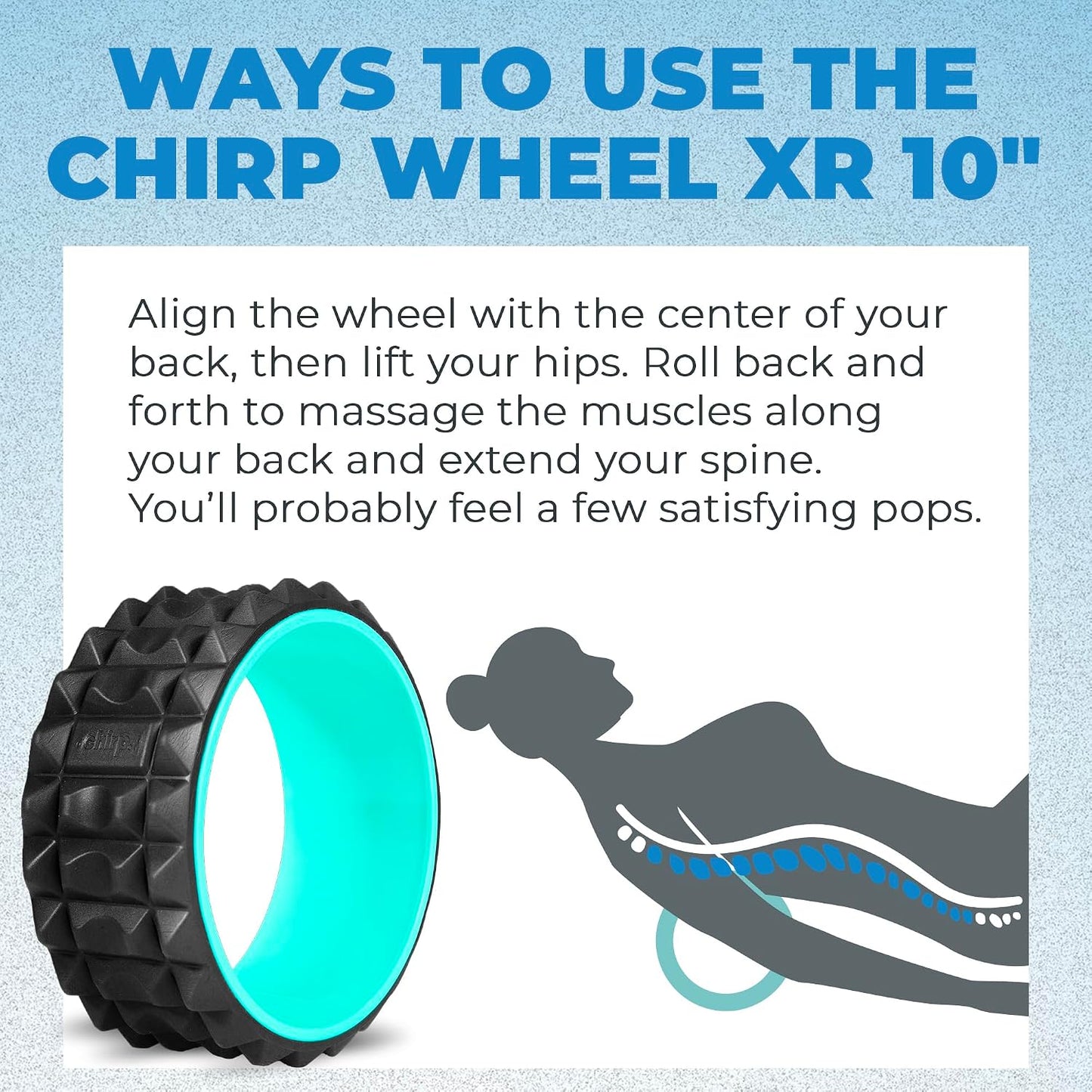 Chirp Wheel XR 3P Massage Roller Set - 10” Acupressure, 6” Knot-Kneading Thumb, 4” Neck & Headache Tension Relief, High Density Foam Massage Rollers for Back & Neck Pain, 500lbs Capacity, Black