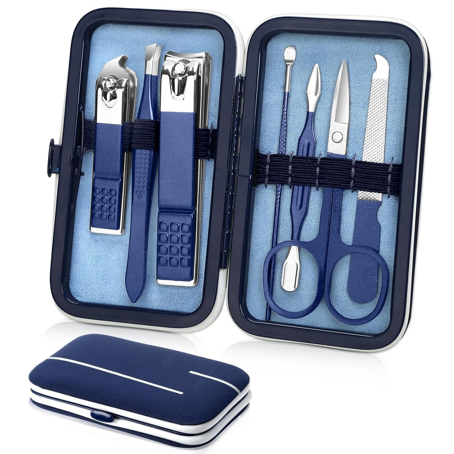 Manicure Set Men Finger and Toe Nail Clippers Set Professional Manicure Pedicure Kit with Travel Case Personal Care Tools Accessories Nail Grooming Kit Gifts for Men Women Father Mother