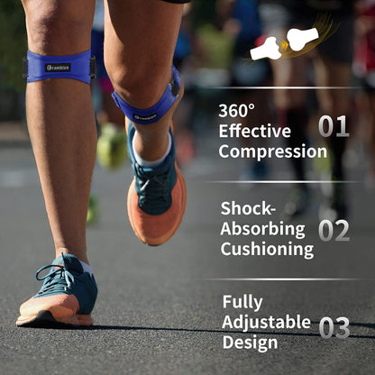 CAMBIVO 2 Pack Patella Tendon Knee Straps, Knee Brace for Women & Men with Extra Straps, Patella Bands for Pain Relief, Osgood Schlatter, Jumper’s Knee, Tendonitis, Running, Basketball, Volleyball