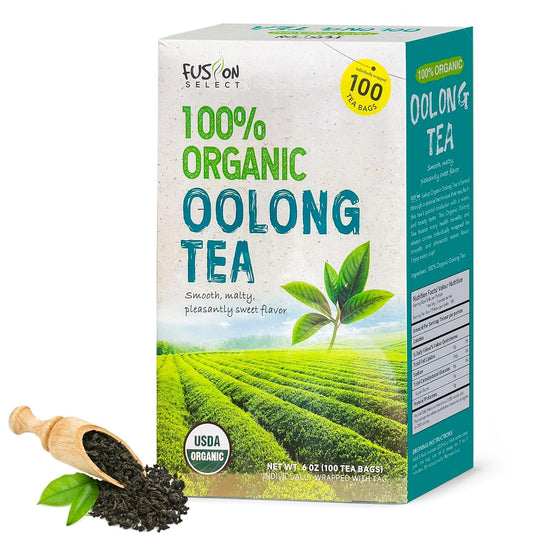 Fusion Select Organic Oolong Tea Bags, 100 Count Individually Wrapped