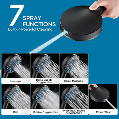 Cobbe Filtered Shower Head with Handheld, High Pressure 6 Spray Mode Showerhead with Filters, Water Softener Filters Beads for Hard Water - Remove Chlorine - Reduces Dry Itchy Skin, Chrome