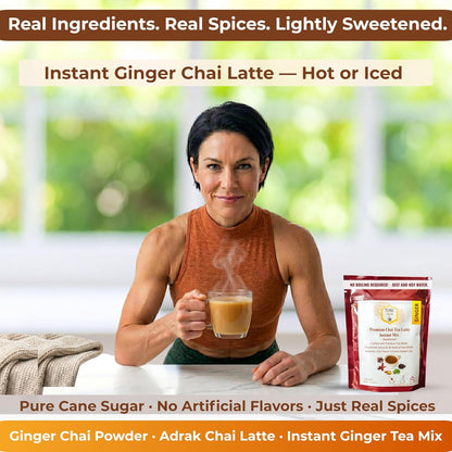 T2GO Authentic Karak Masala Chai Tea Mix – Just Add Water, 8 oz | Bold karak-style masala chai — real milk & spices in every scoop, no simmering