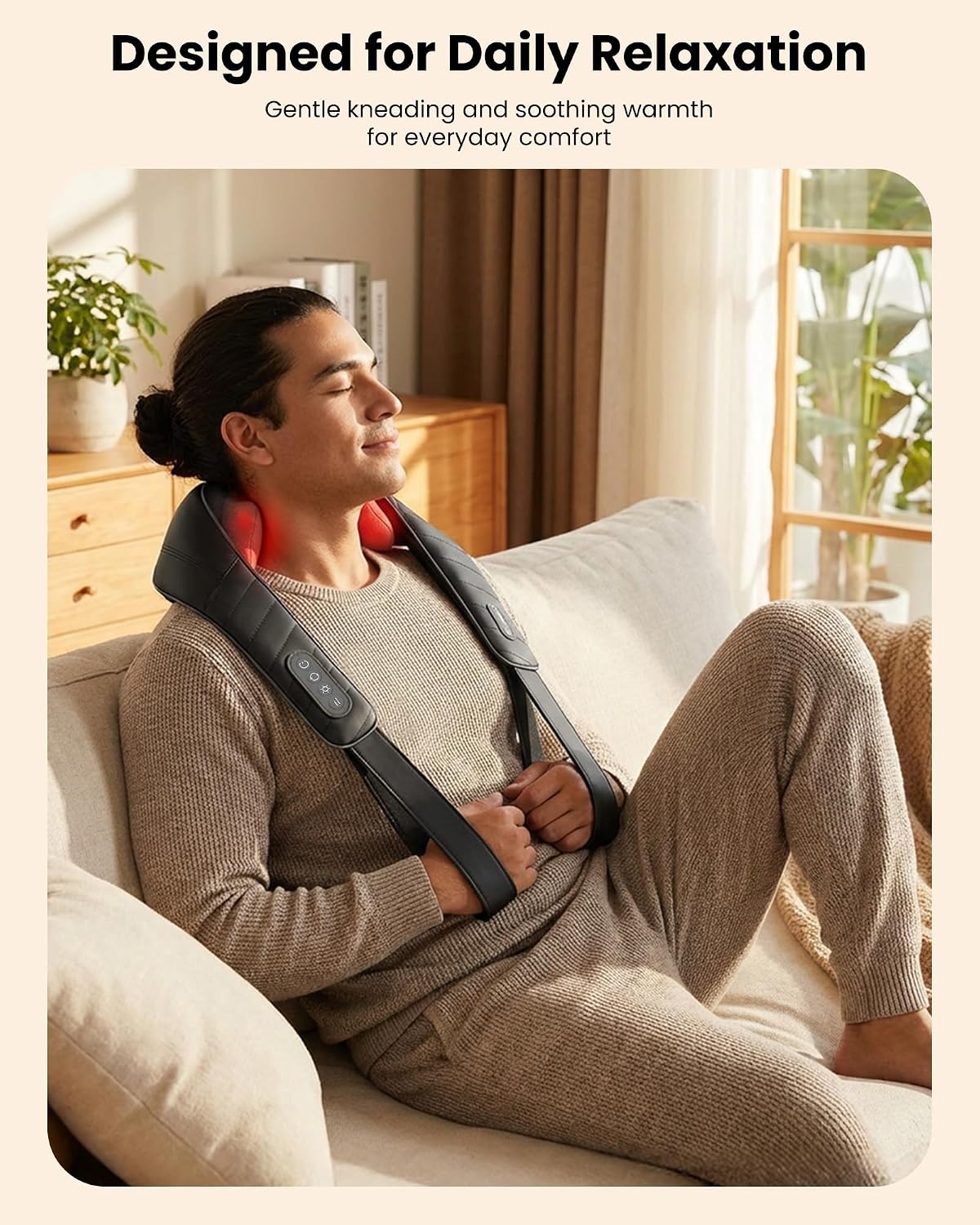 COMFIER Cordless Neck and Shoulder Massager with Heat, Wearable 4D Shiatsu Deep Tissue Kneading for Desk Workers and Drivers, Hands-Free Straps, FSA Eligible HSA Gift