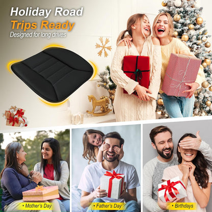 kingphenix Car Seat Cushion with 1.2inch Comfort Memory Foam, Seat Cushion for Car and Office Chair (Black)