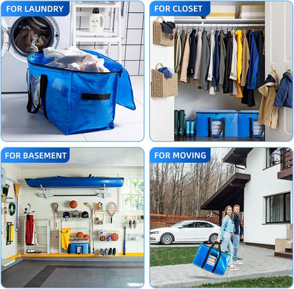 TAILI Blue Extra Large Moving Bags,Storage Bags with Visible Window