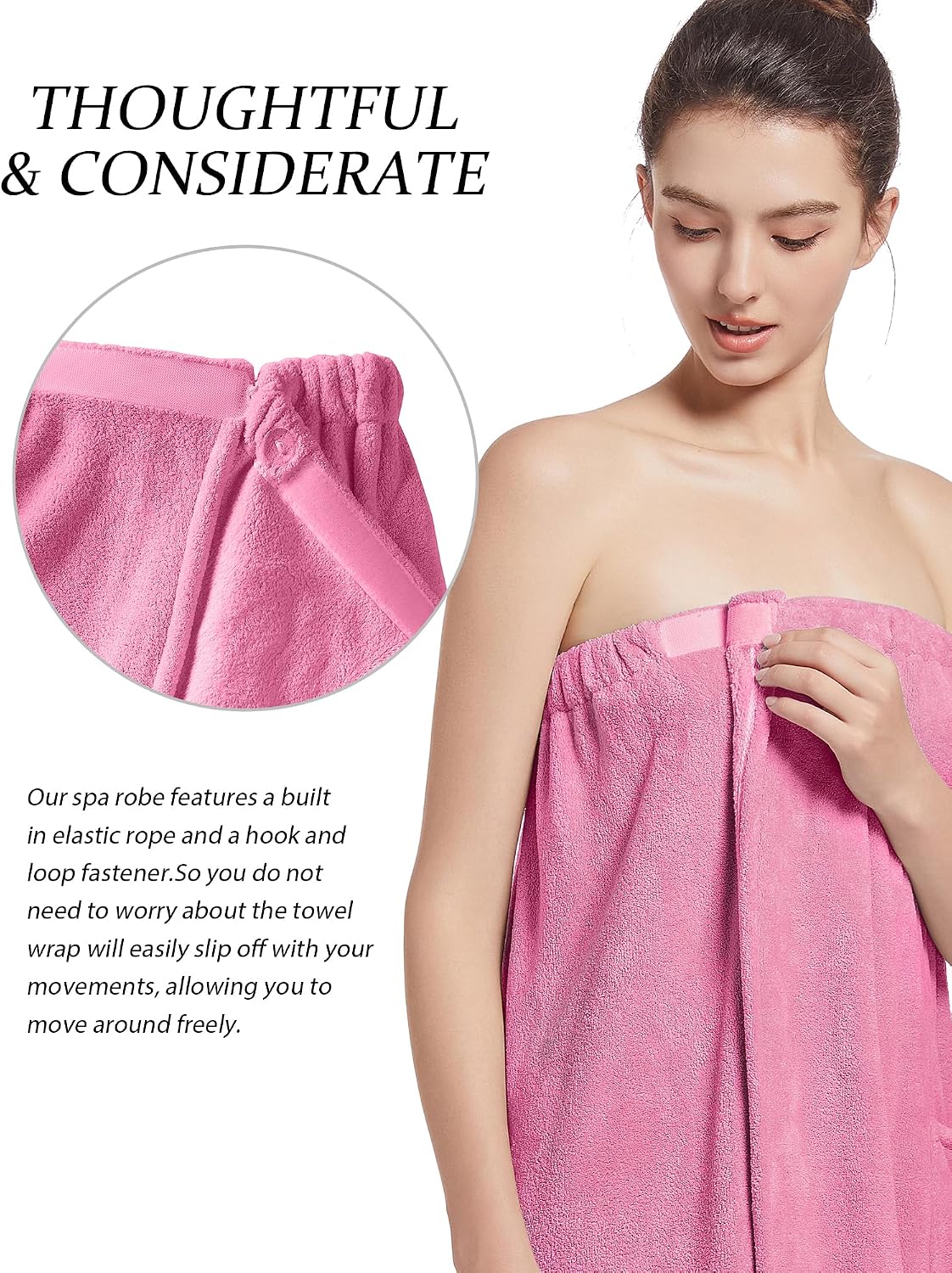 Women'S Soft Wrap Towel Full Length，Bath Robe After Shower Female Plush Long，Spa Bathrobes Lightweight With Pockets